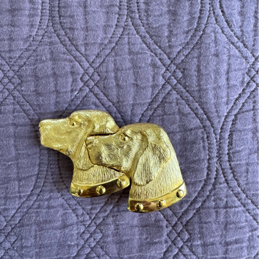 RARE Vintage Paquette Signed Labrador Dog Belt Buckle